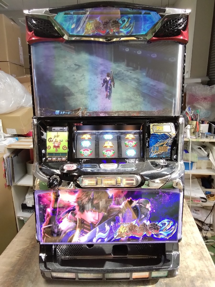 パチスロ実機 新鬼武者 コイン不要機付 スロット 家スロ