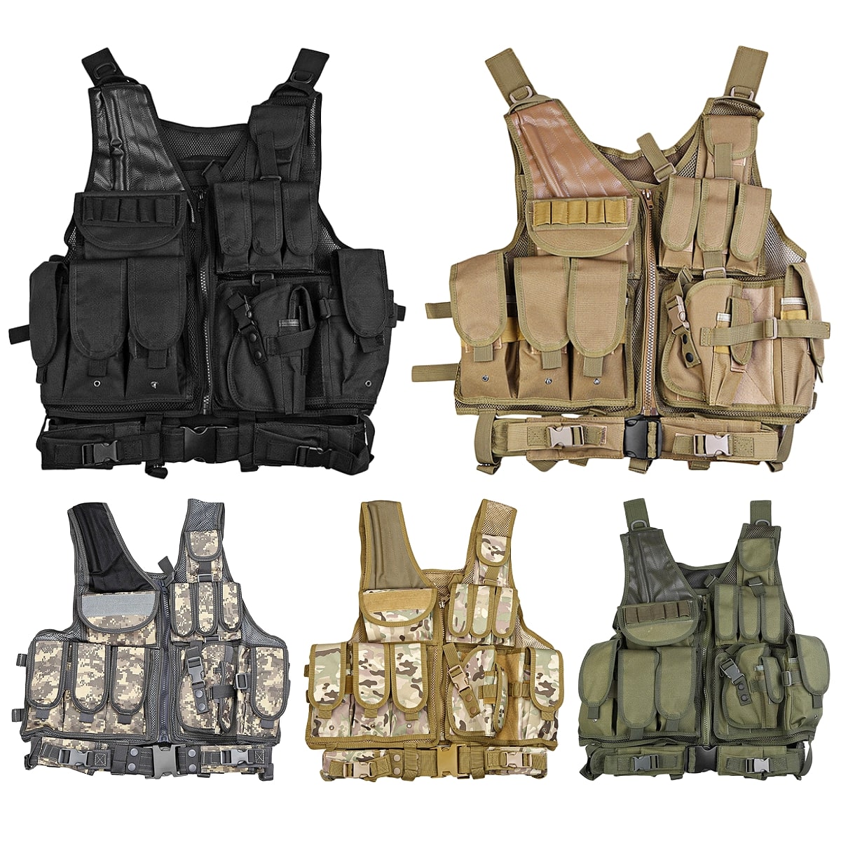楽天市場】全5色! フリーサイズ [Men's Tactical Paintball Molle Vest