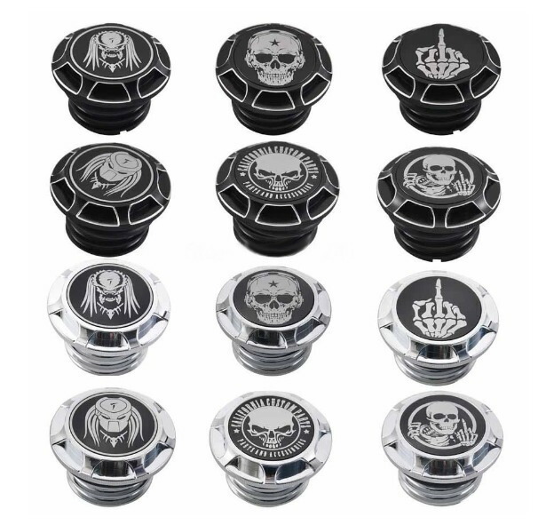 楽天市場】全20種類！ フューエルキャップ スカル クラウン アルミ