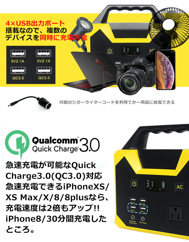 楽天市場】発電 グッズ ポータブル電源 災害対応 防災 日本語説明書付