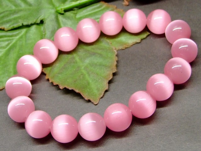 楽天市場】b3-43994 12mm ピンク キャッツアイ 猫目石 ブレスレット