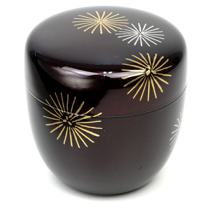 楽天市場】茶道具 棗・なつめ 溜塗中棗 唐松蒔絵（内梨子地）東雲作