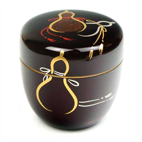 楽天市場】茶道具 棗 溜塗中棗 六瓢蒔絵（内梨子地） 東雲作 : 茶道具