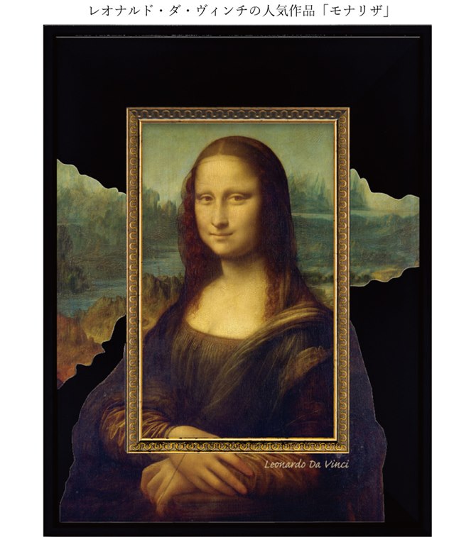 世界の名画】 レオナルド・ダ・ヴィンチ 『モナ・リザ』複製画 額入り