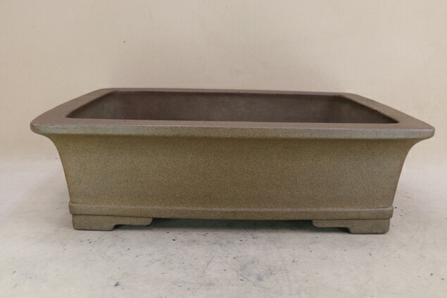 大型　佳山　盆栽鉢 盆栽鉢】 時代鉢 佳山作 紫泥 雲足外縁長方鉢 超大型サイズ（左右56.5
