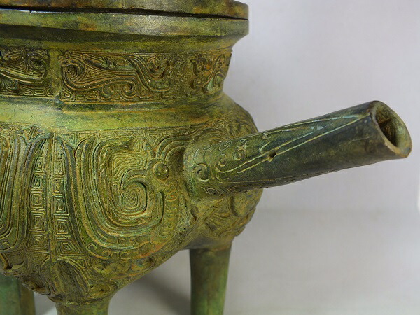 骨董】中国古銅 酒器 楽天市場】□龍香堂□☆【中国古物】青銅器「環耳