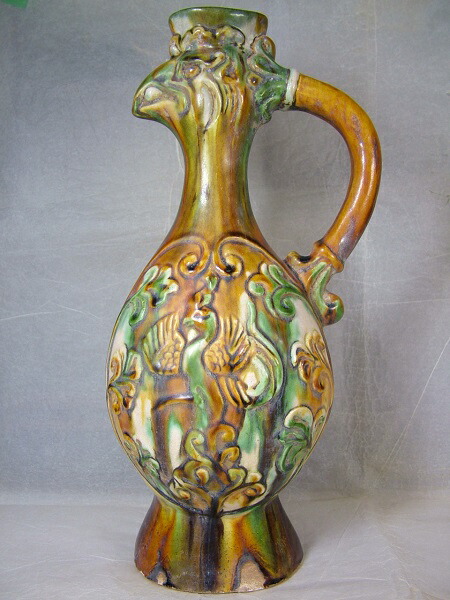 楽天市場】□龍香堂□☆【中国骨董品】唐三彩（とうさんさい）鶏頭壺