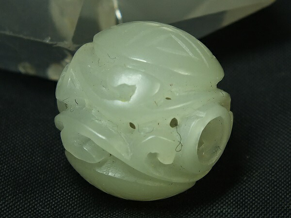 楽天市場】□龍香堂□☆和田白玉（ホータンはくぎょく）透かし彫り玉
