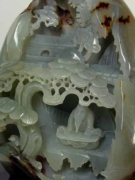 楽天市場】□龍香堂□☆和田玉（ホータンぎょく）台付置物「賢人庵