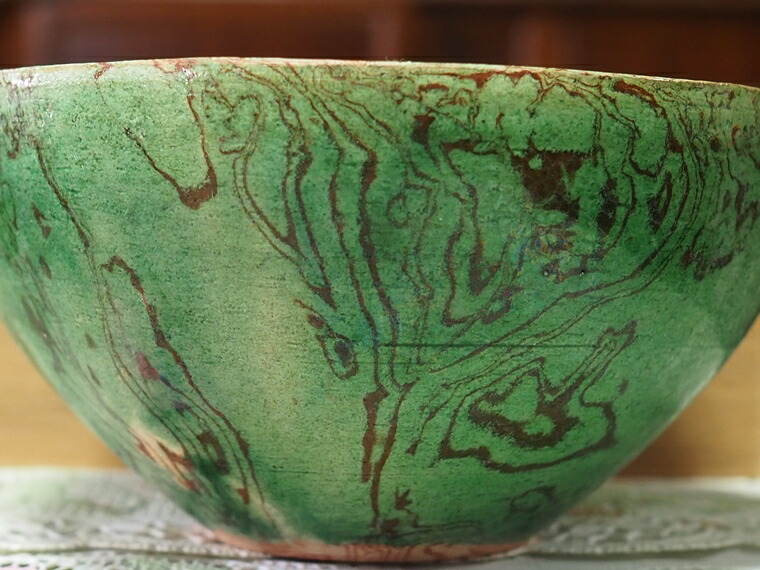 楽天市場】【練り 唐三彩 緑釉 茶碗 練唐三彩 中国唐時代 練り込み