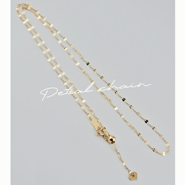 楽天市場】K10 地金 チェーンネックレス ペタルチェーン 幅1.7mm 45cm
