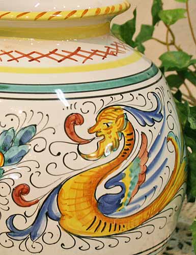 イタリア陶器 デルータ焼 花瓶 Deruta イタリア製 輸入雑貨 花瓶