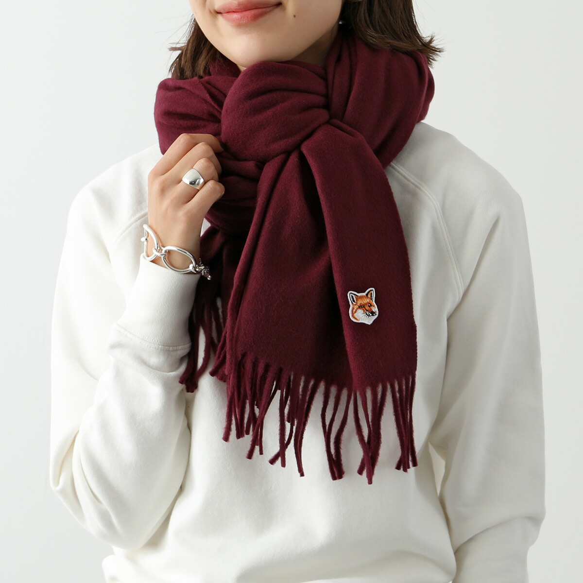 楽天市場】MAISON KITSUNE メゾンキツネ マフラー SMALL FOX HEAD WOOL