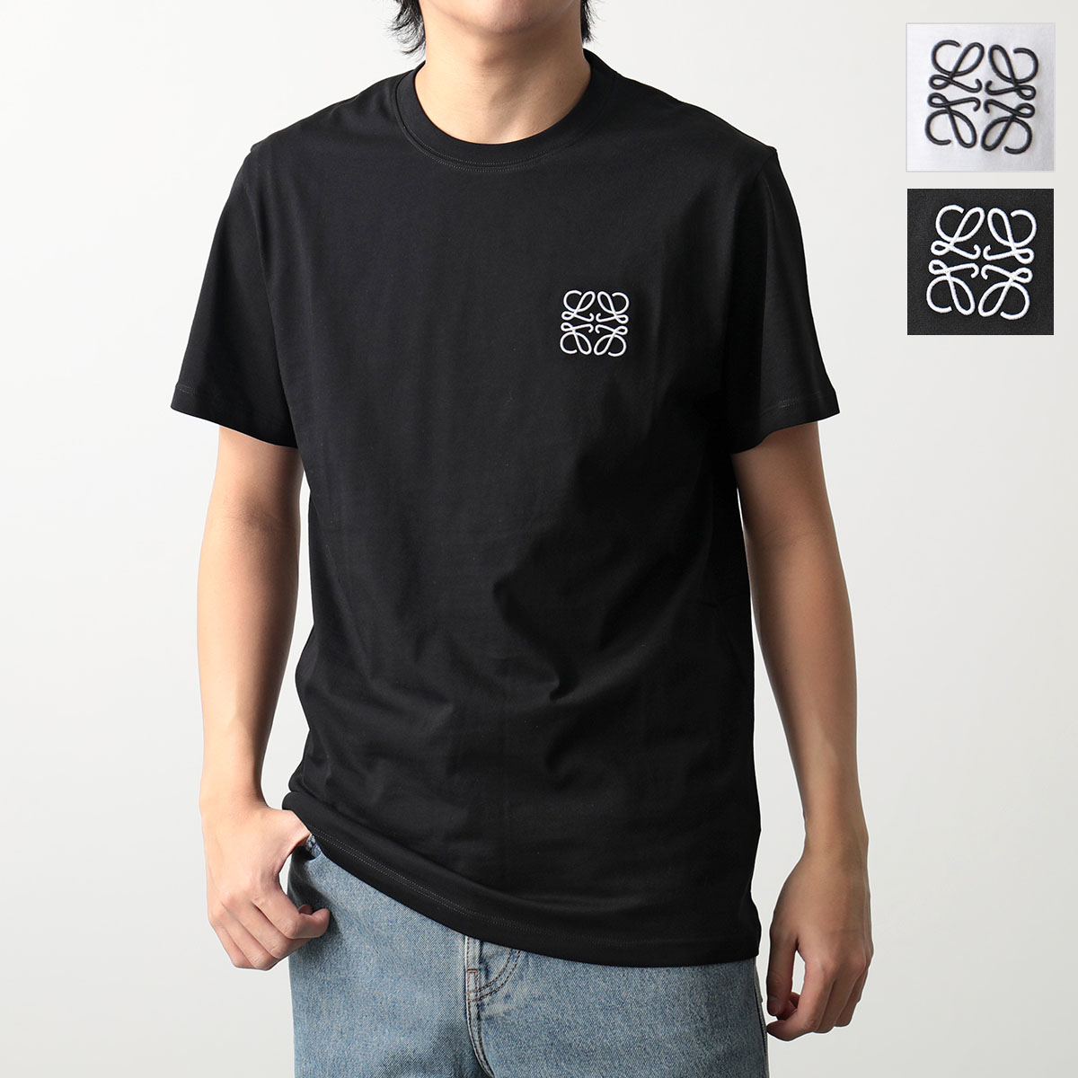 LOEWE 黒 Tシャツ ロゴ刺繍 ユニセックス コレクション LOEWE 黒 T