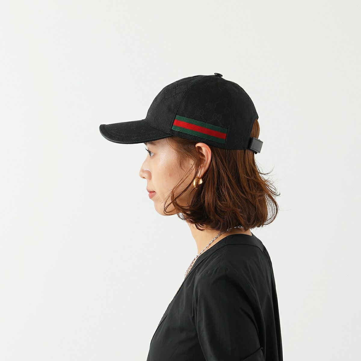 Gucci ブラック GGパターン ベースボールキャップ GUCCI ブラック GG