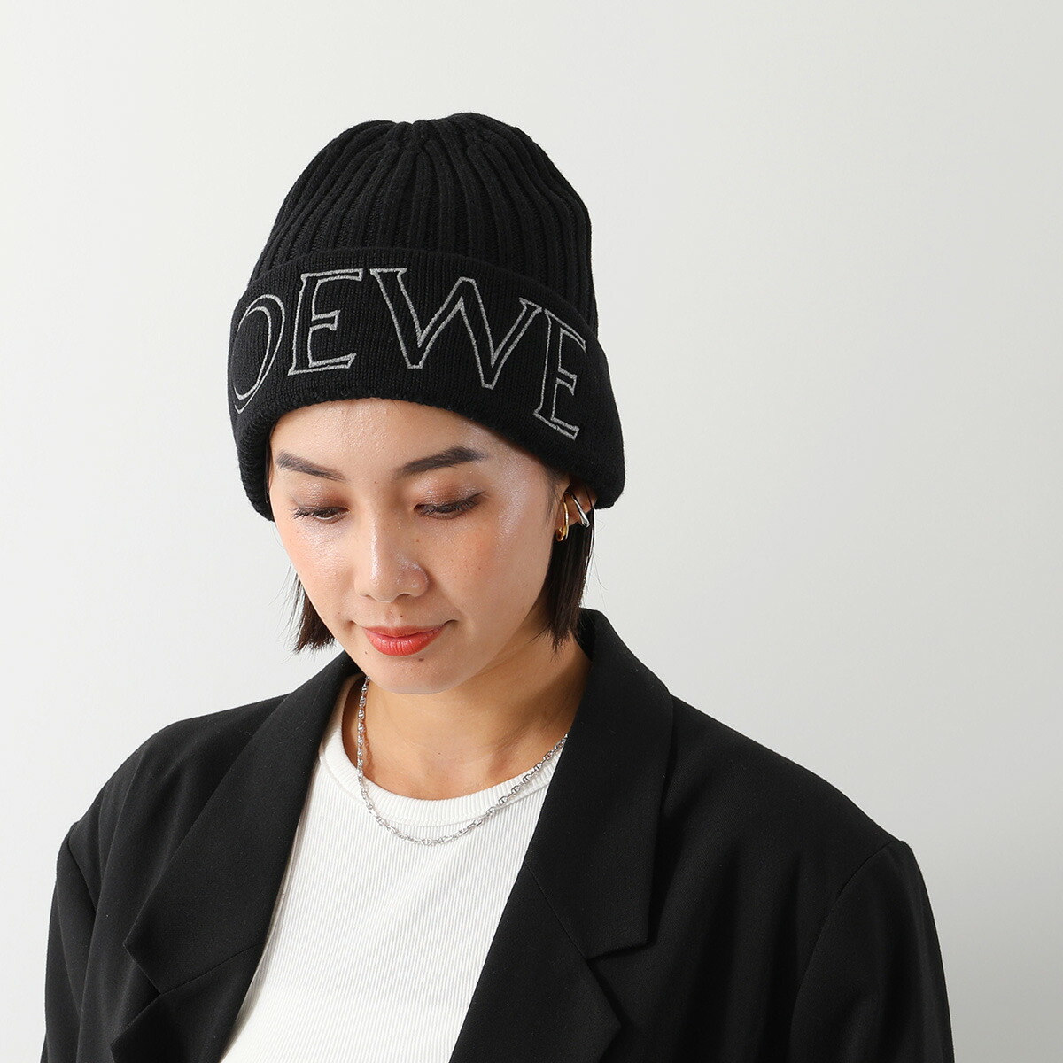 LOEWE / ビーニー/ニットキャップ/--/ウール/BLK/レディース ロエベ