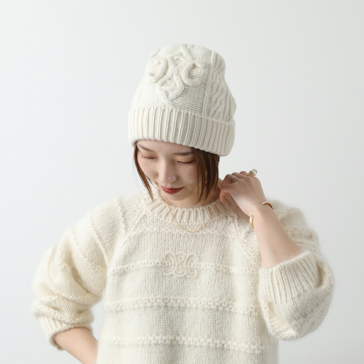 ⭐️最終値下げ⭐️ celine ニット帽 公式カーキー販売終了 楽天市場