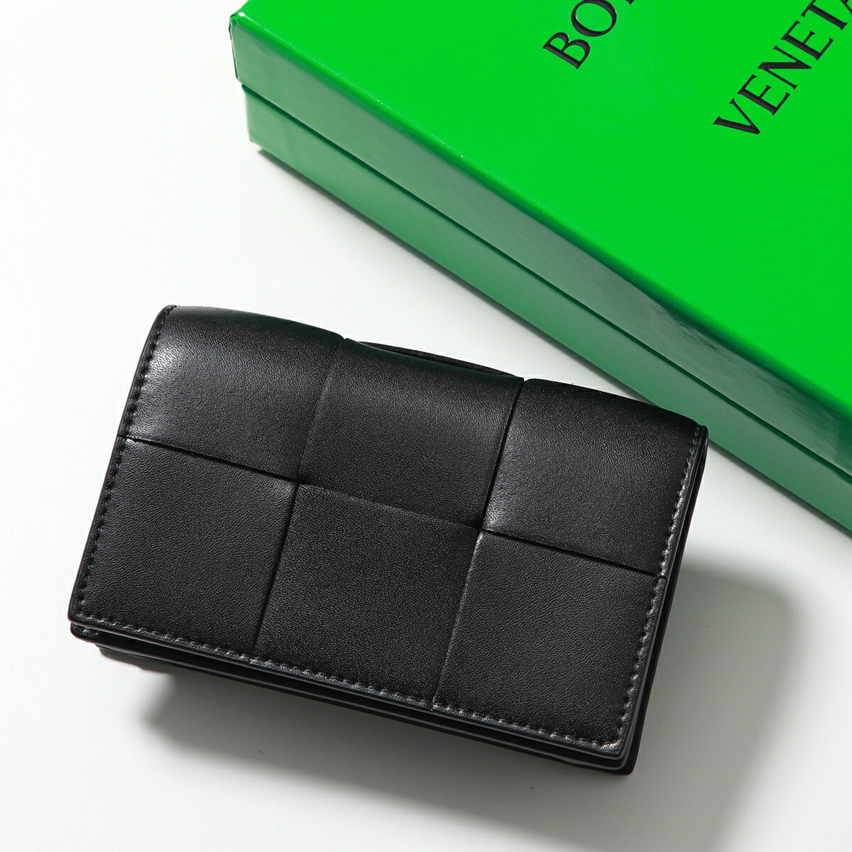美品BOTTEGA VENETA 二つ折り名刺入イントレチャート 箱 布ケース付
