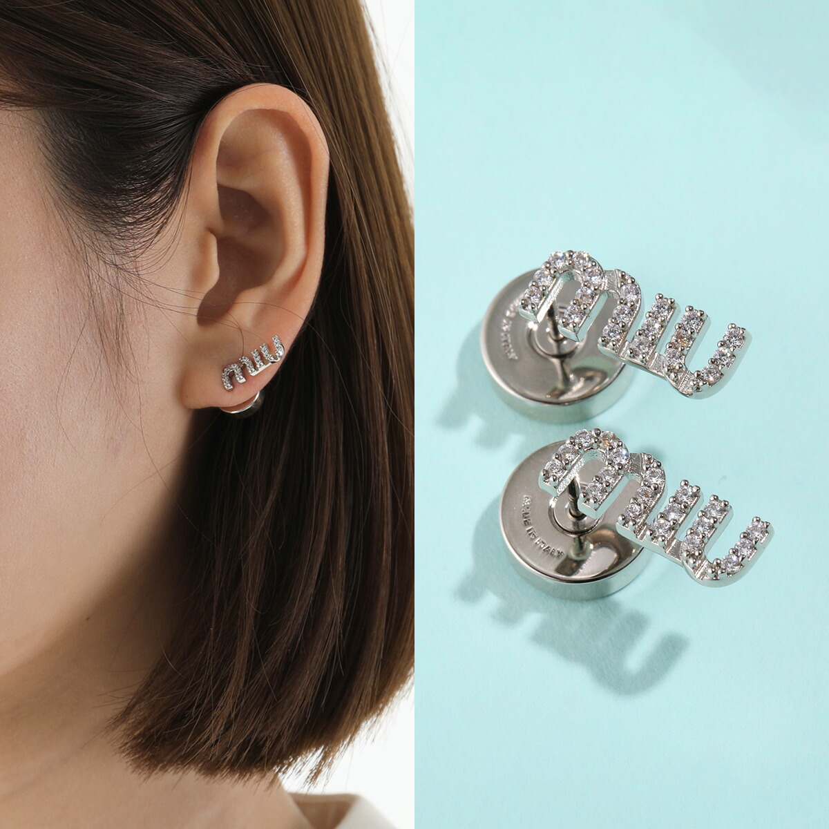 楽天市場】MIUMIU ミュウミュウ ピアス 5IO059 2DNC レディース