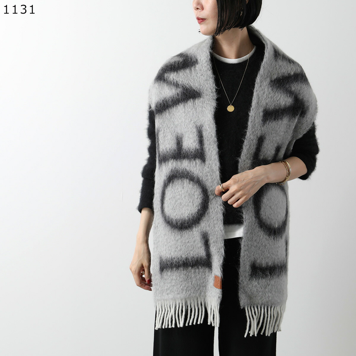 LOEWE / ロエベマフラー ロゴ アナグラム モヘアウール