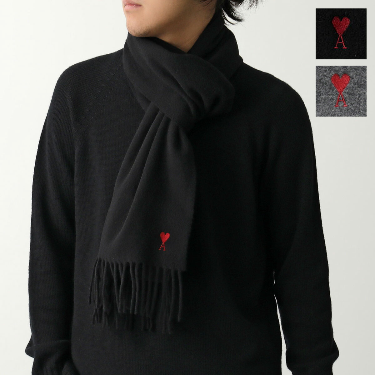 楽天市場】ami paris アミパリス マフラー BFUSF405.334 メンズ