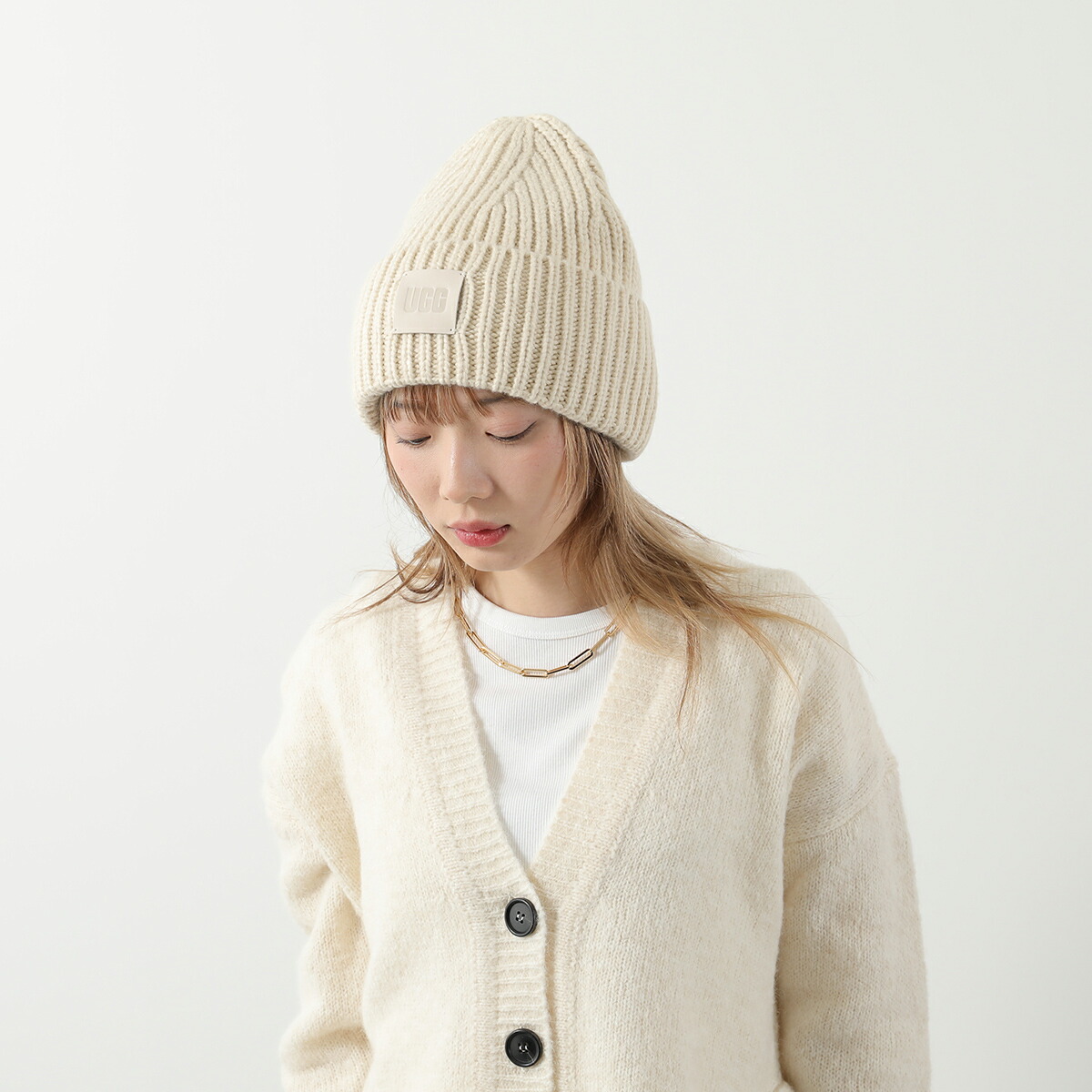 楽天市場】UGG アグ ニット帽 W CHUNKY RIB BEANIE W LOGO 20061