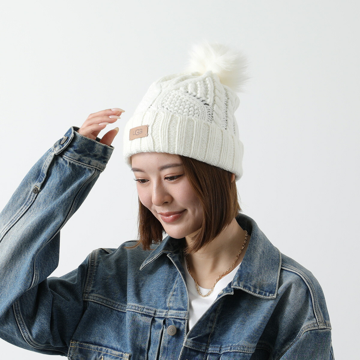 楽天市場】UGG アグ ニット帽 Cable Beanie with Pom ケーブル