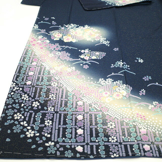 楽天市場】【新古品】 訪問着 着物 正絹 袷 フォーマル 金駒刺繍 金彩