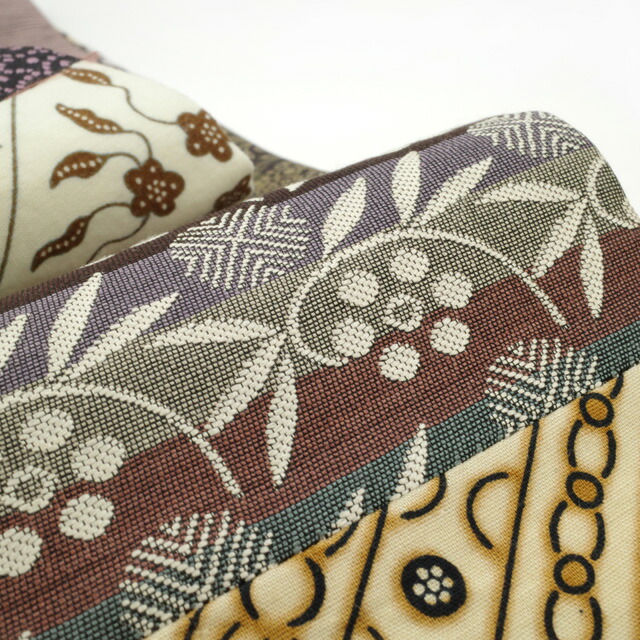 楽天市場】【新品】 袋帯 切りばめ 横段 バティック 名物裂 染 織 長尺