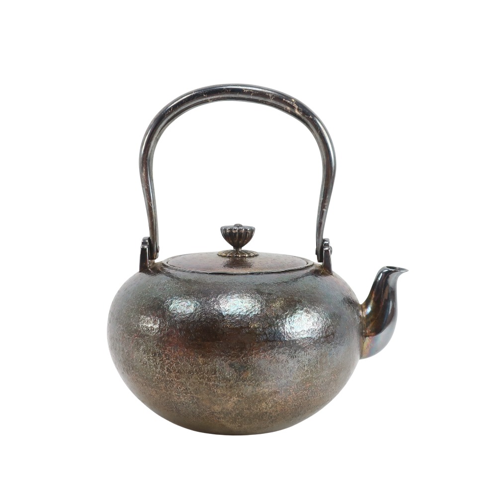 純銀 純銀酒温器 銚子 急須 千呂利 槌目 銀瓶 DSCF4419