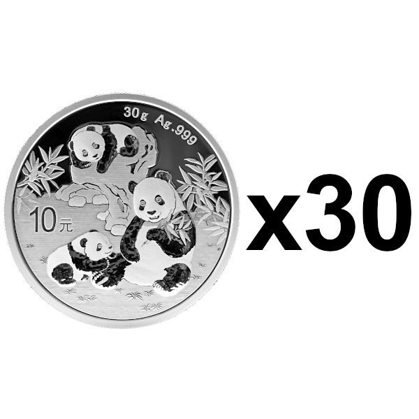 楽天市場】追跡可 2025 30グラム 中国 パンダ銀貨 【30枚】セット 新品
