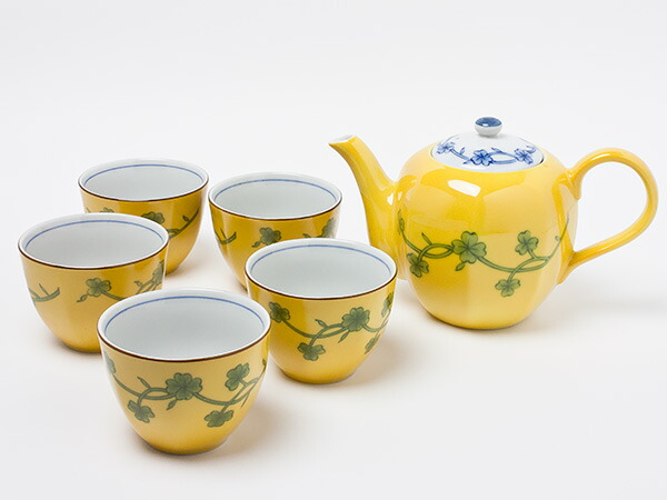 楽天市場】たち吉 黄地草文茶器揃 急須＆湯呑5P chakis-26お茶のふじい