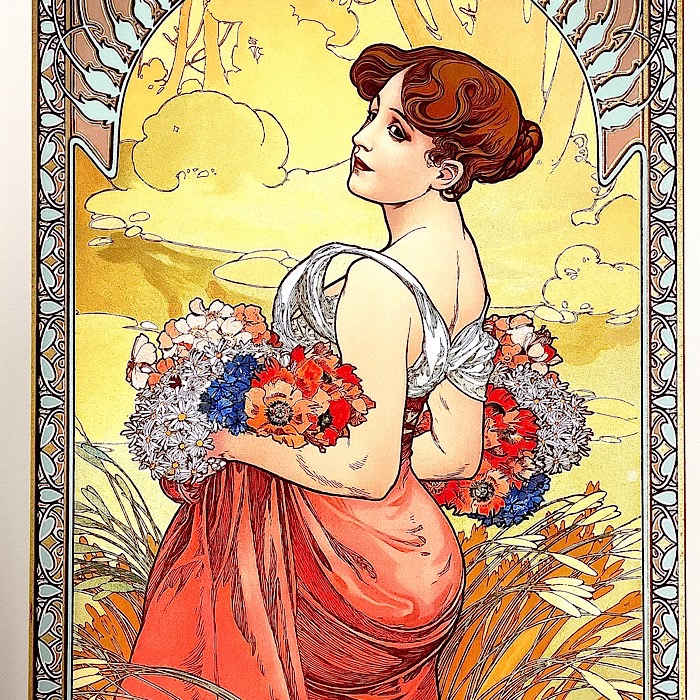 ミュシャ 四季 春1900 Var. 5 リトグラフ ミュシャ 四季 春1900 Var. 5