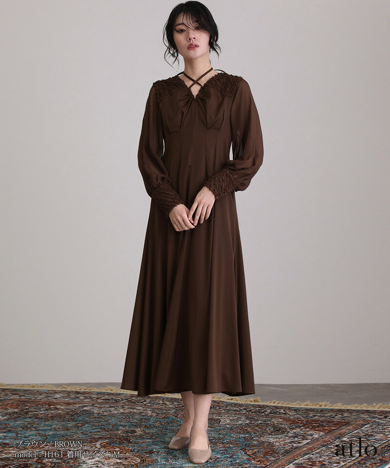 楽天市場】ジャガーフレアドレス ワンピース 体型カバー パーティー