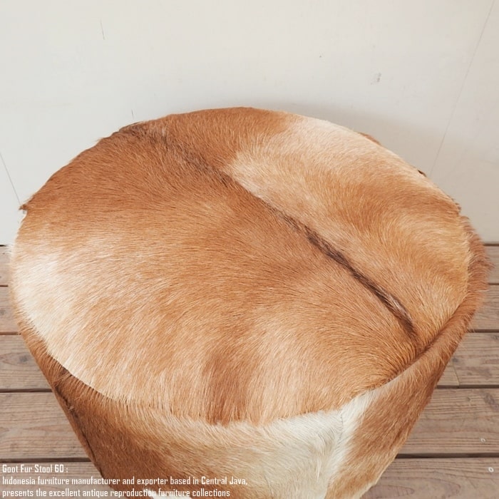 楽天市場】山羊毛皮 ラウンドスツール 60cm 丸椅子 ハラコチェア 毛皮