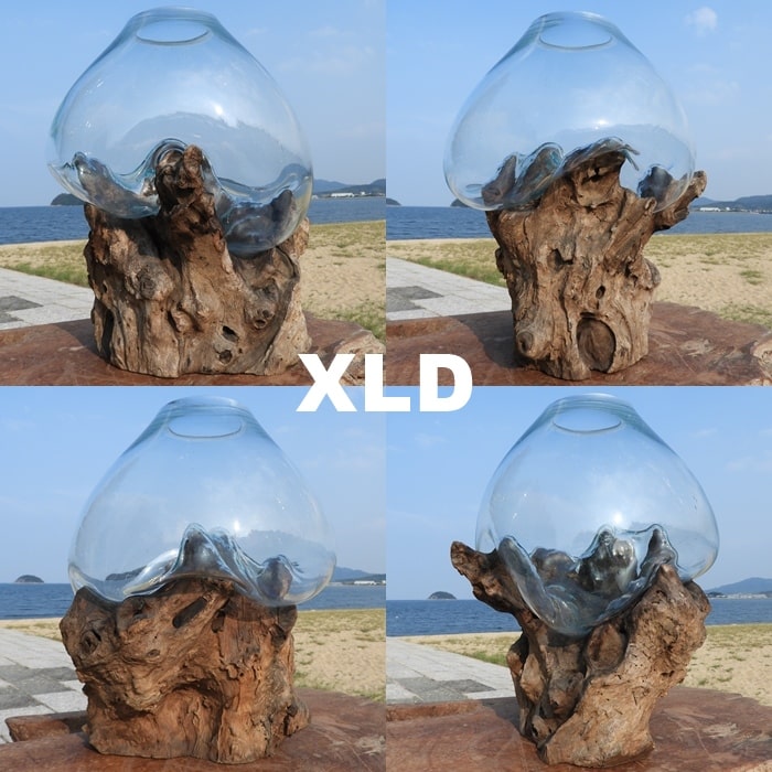 流木ガラスオブジェ大D 花瓶 金魚鉢 ガーデニング フラワーポット 水槽