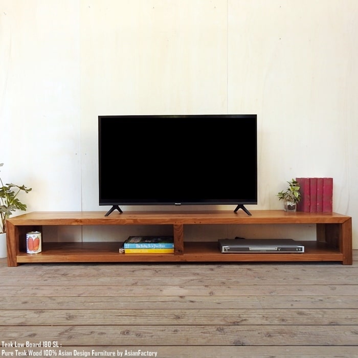 楽天市場】超低い チーク無垢材 テレビ台 幅180cm 奥行35cm 高さ25cm