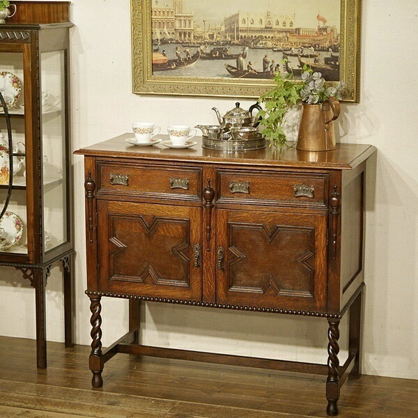 イギリス アンティーク オーク サイドボード ジャコビアンリバイバル