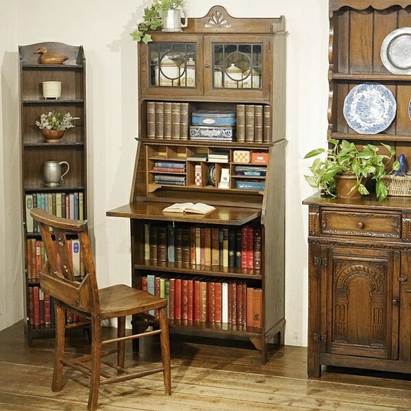 楽天市場】英国イギリスアンティーク家具 ビューローブックケース