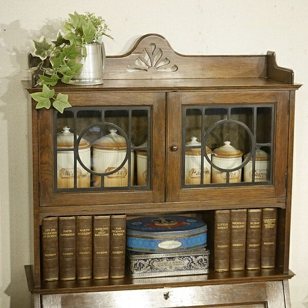 楽天市場】英国イギリスアンティーク家具 ビューローブックケース