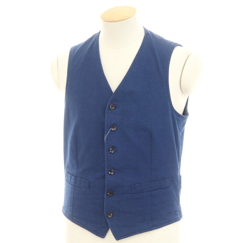 美品】 LARDINI リネン素材夏用ジレ46イタリア製(ブラウン) 美品