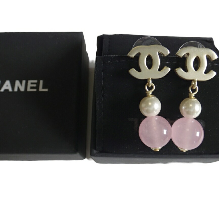 楽天市場】美品 CHANEL シャネルピアス ココマーク スウィング パール