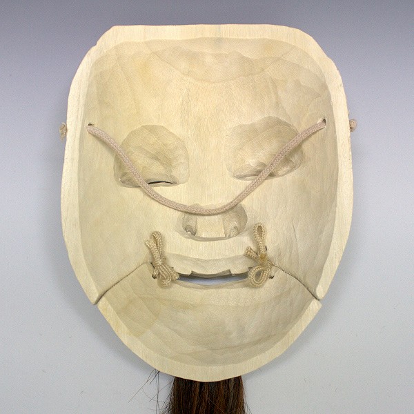 お面 能面 荒巻 作 翁 木彫り 神楽面 骨董品 工芸品