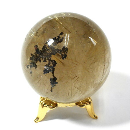超絶綺麗✨45mm ゴールドルチルクォーツ 丸玉 スフィア 金針水晶 超絶