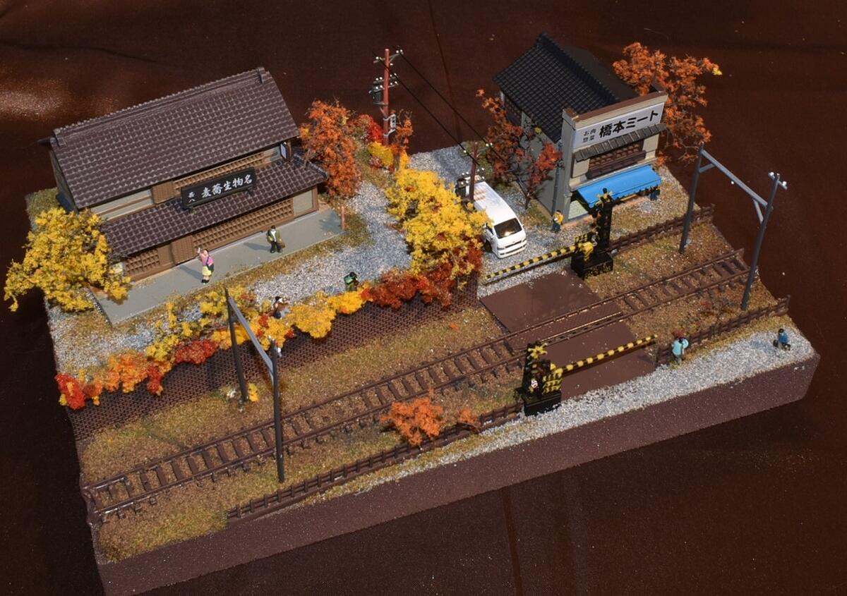 楽天市場】Nゲージ鉄道模型用展示台 みにらま 紅葉の街角○注文製作