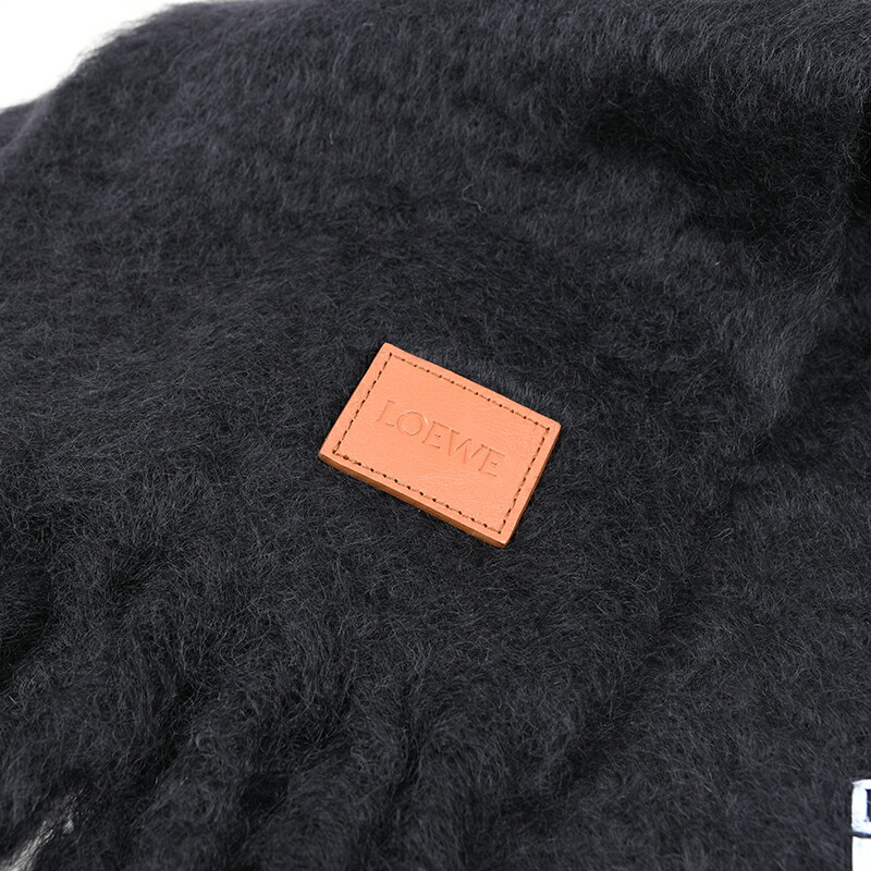楽天市場】LOEWE ロエベ ブラック ロゴウールモヘアマフラー