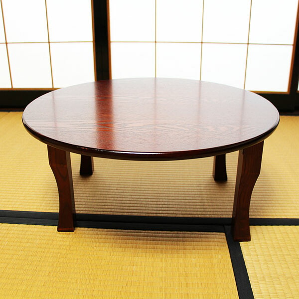 楽天市場】ちゃぶ台 卓袱台 木製 60cm 折りたたみ 丸型 円卓 漆器 漆
