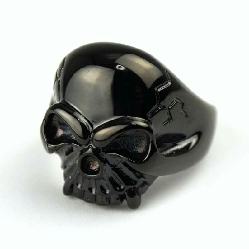 楽天市場】黒 髑髏 リング 真鍮 ブラック 指輪 ドクロ スカル ブラック