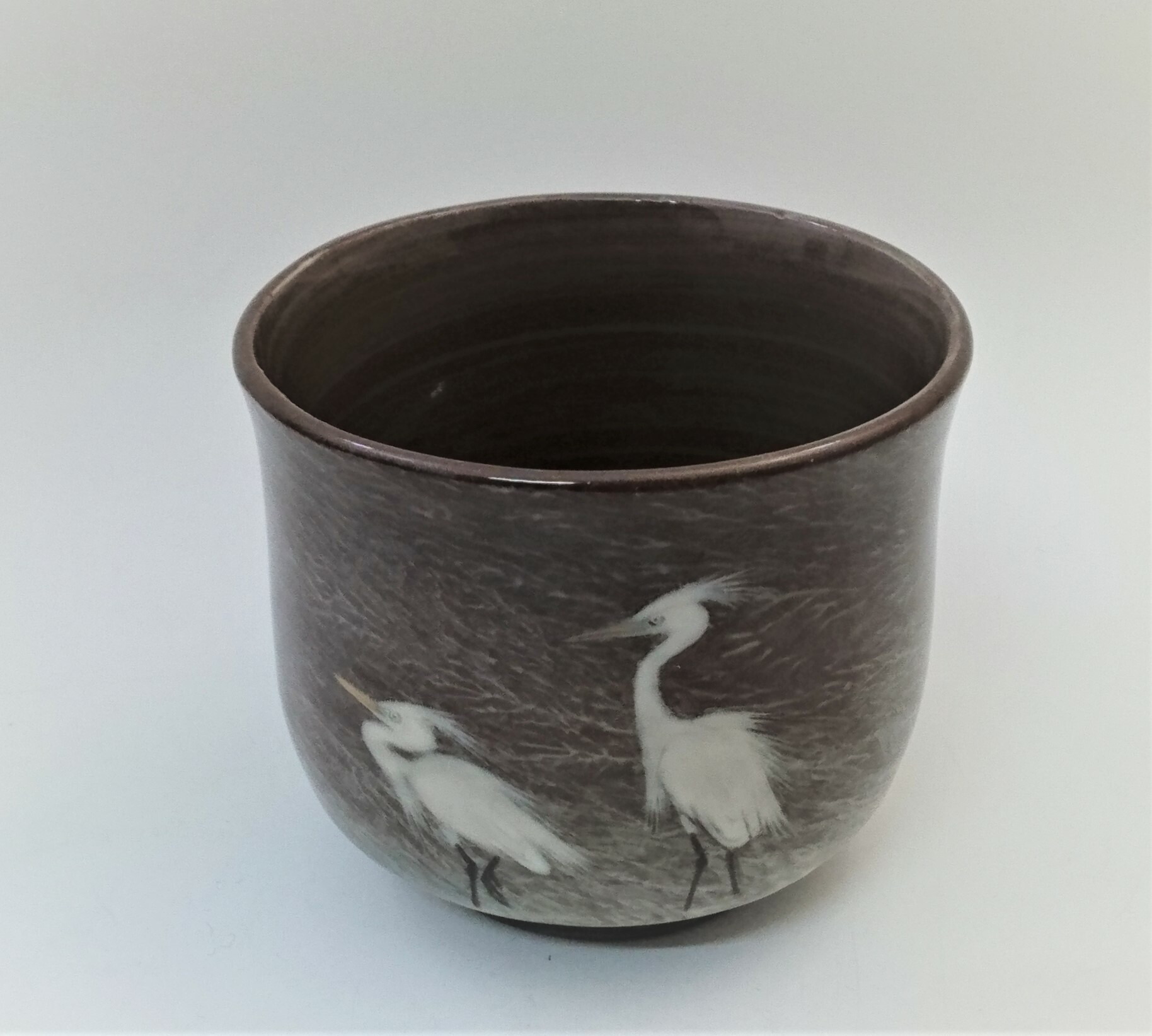 431)【特価】✿十三代臥牛窯☆現川写白鷺絵皿☆破魔オマケ付き 【公式