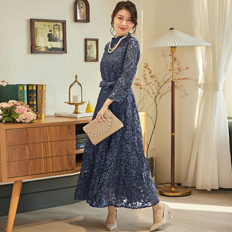 楽天市場】パーティードレス ワンピース レース きれいめ 長袖